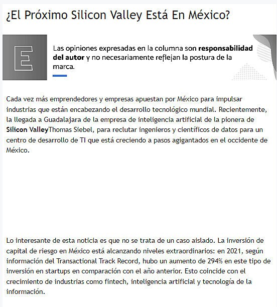 El Prximo Silicon Valley Est En Mxico?